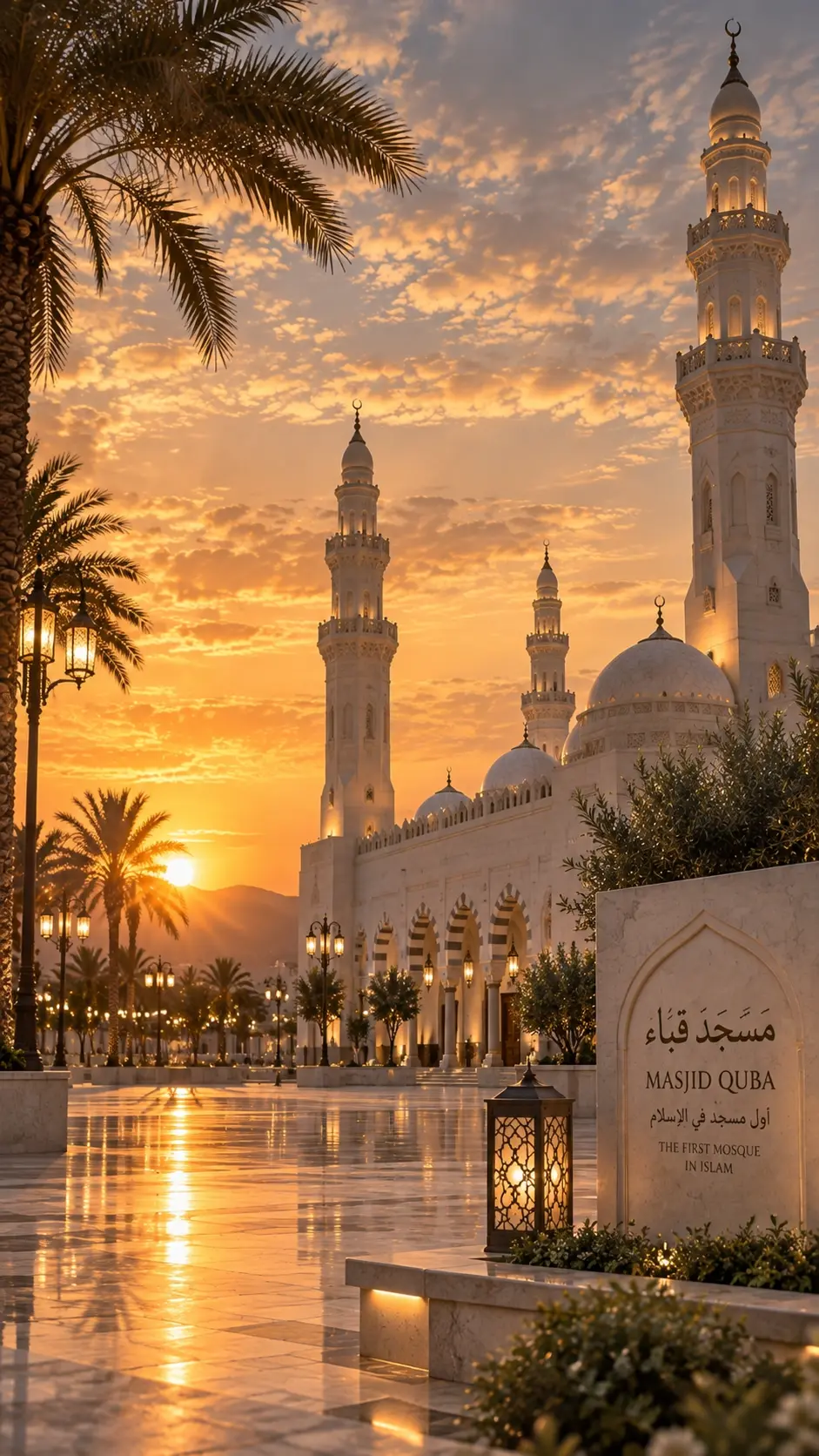 Masjid Quba saat sunset